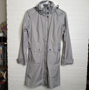 Patagonia Torrentshell Rain Trench Coat Jacket Women XS Gray H2N Gorpcore PNW